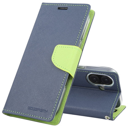 For iPhone 16 Plus GOOSPERY FANCY DIARY Cross Texture Leather Phone Case(Navy Blue) by GOOSPERY