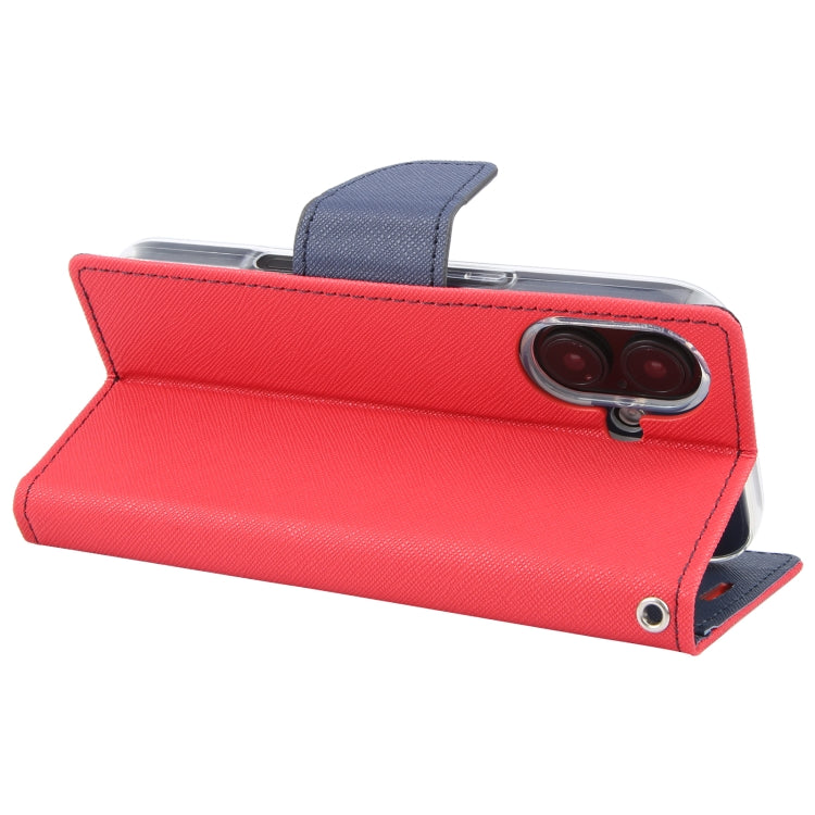 For iPhone 16 Plus GOOSPERY FANCY DIARY Cross Texture Leather Phone Case(Red) by GOOSPERY