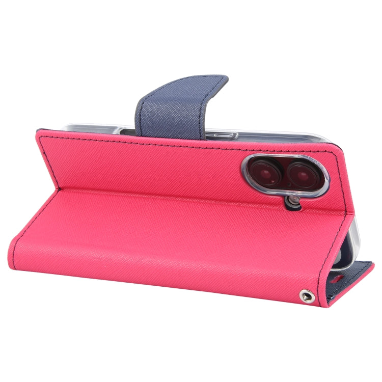 For iPhone 16 GOOSPERY FANCY DIARY Cross Texture Leather Phone Case(Rose Red) by GOOSPERY