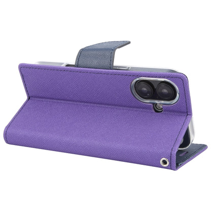 For iPhone 16 GOOSPERY FANCY DIARY Cross Texture Leather Phone Case(Purple) by GOOSPERY