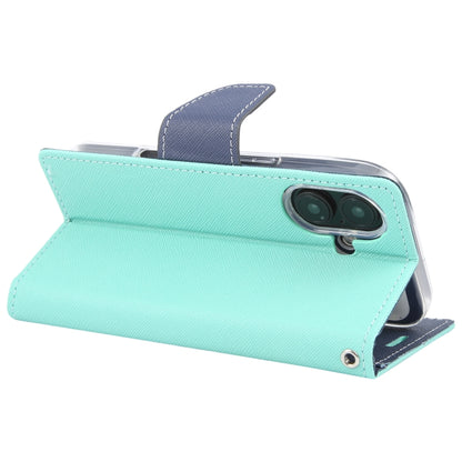 For iPhone 16 GOOSPERY FANCY DIARY Cross Texture Leather Phone Case(Mint Green) by GOOSPERY