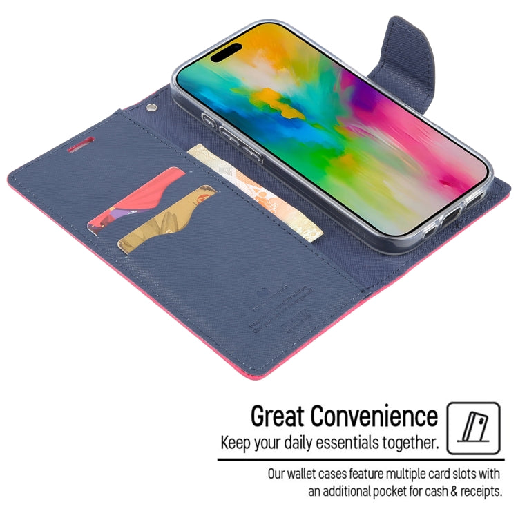 For iPhone 16 Pro GOOSPERY FANCY DIARY Cross Texture Leather Phone Case(Navy Blue) by GOOSPERY