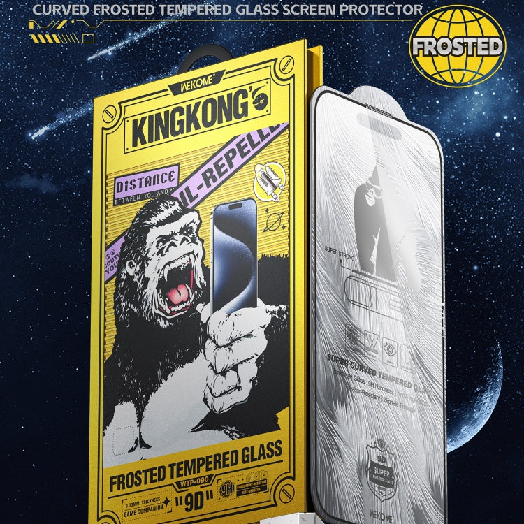 For iPhone 16 / 15 WK WTP-090 Space King Kong 9D Curved Frosted Tempered Glass Film by WK