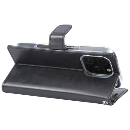 For iPhone 16 Pro Max GOOSPERY BLUE MOON Crazy Horse Texture Leather Phone Case(Black) by GOOSPERY