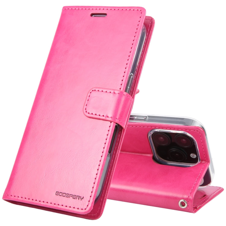 For iPhone 16 Pro Max GOOSPERY BLUE MOON Crazy Horse Texture Leather Phone Case(Rose Red) by GOOSPERY