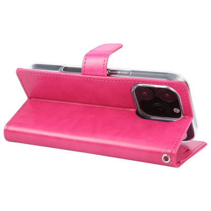 For iPhone 16 Pro Max GOOSPERY BLUE MOON Crazy Horse Texture Leather Phone Case(Rose Red) by GOOSPERY