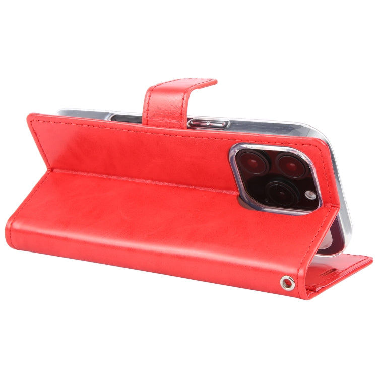 For iPhone 16 Pro Max GOOSPERY BLUE MOON Crazy Horse Texture Leather Phone Case(Red) by GOOSPERY