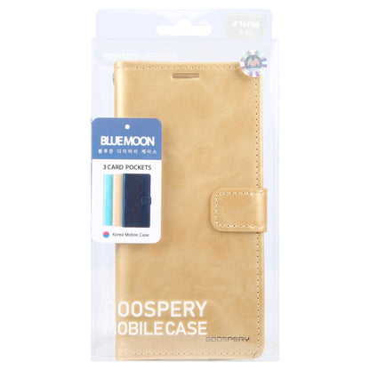 For iPhone 16 Pro Max GOOSPERY BLUE MOON Crazy Horse Texture Leather Phone Case(Gold) by GOOSPERY