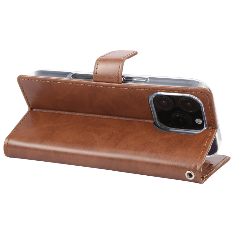 For iPhone 16 Pro Max GOOSPERY BLUE MOON Crazy Horse Texture Leather Phone Case(Brown) by GOOSPERY