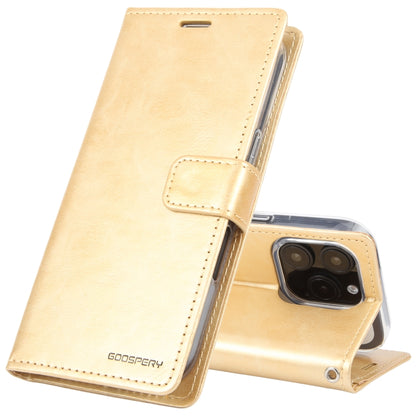 For iPhone 16 Pro GOOSPERY BLUE MOON Crazy Horse Texture Leather Phone Case(Gold) by GOOSPERY