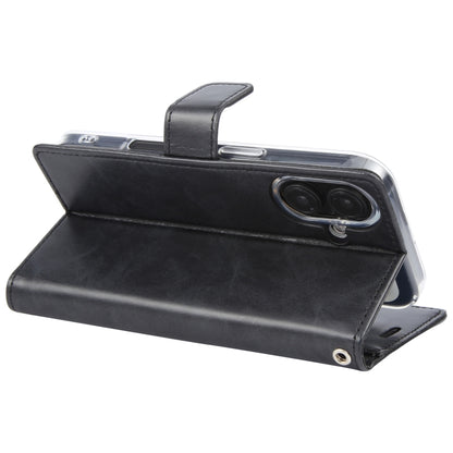 For iPhone 16 Plus GOOSPERY BLUE MOON Crazy Horse Texture Leather Phone Case(Black) by GOOSPERY