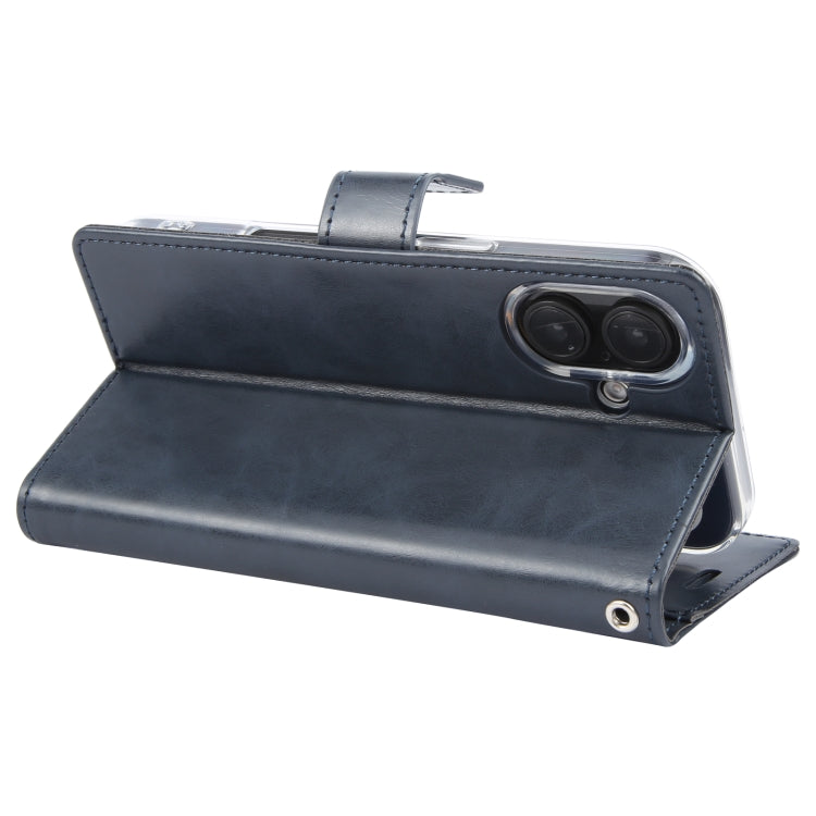 For iPhone 16 Plus GOOSPERY BLUE MOON Crazy Horse Texture Leather Phone Case(Dark Blue) by GOOSPERY