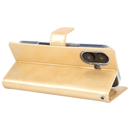 For iPhone 16 Plus GOOSPERY BLUE MOON Crazy Horse Texture Leather Phone Case(Gold) by GOOSPERY