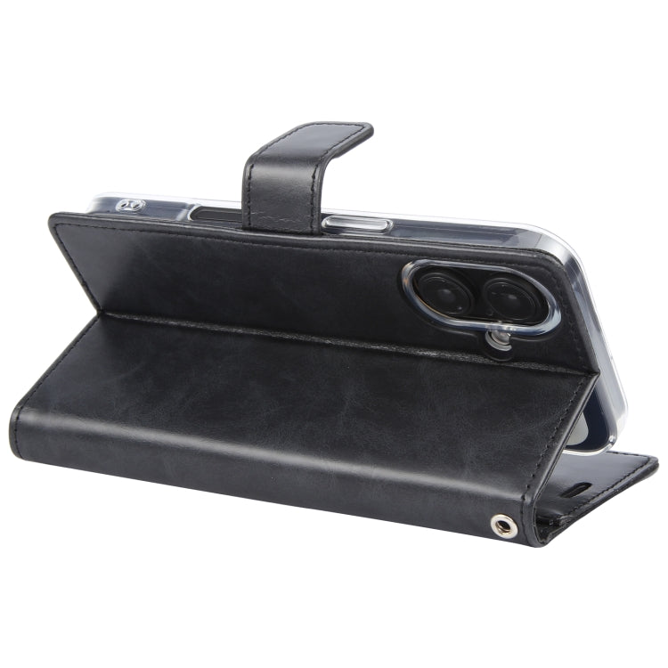 For iPhone 16 GOOSPERY BLUE MOON Crazy Horse Texture Leather Phone Case(Black) by GOOSPERY