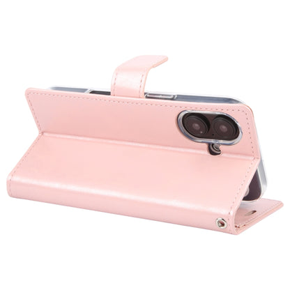 For iPhone 16 GOOSPERY BLUE MOON Crazy Horse Texture Leather Phone Case(Rose Gold) by GOOSPERY