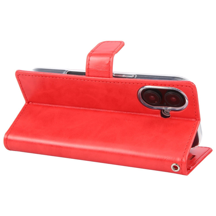 For iPhone 16 GOOSPERY BLUE MOON Crazy Horse Texture Leather Phone Case(Red) by GOOSPERY