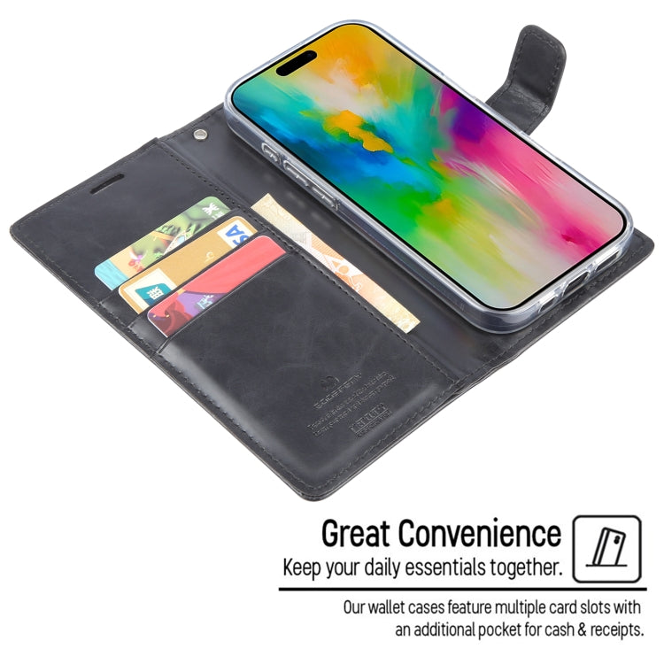 For iPhone 16 Pro GOOSPERY BLUE MOON Crazy Horse Texture Leather Phone Case(Gold) by GOOSPERY