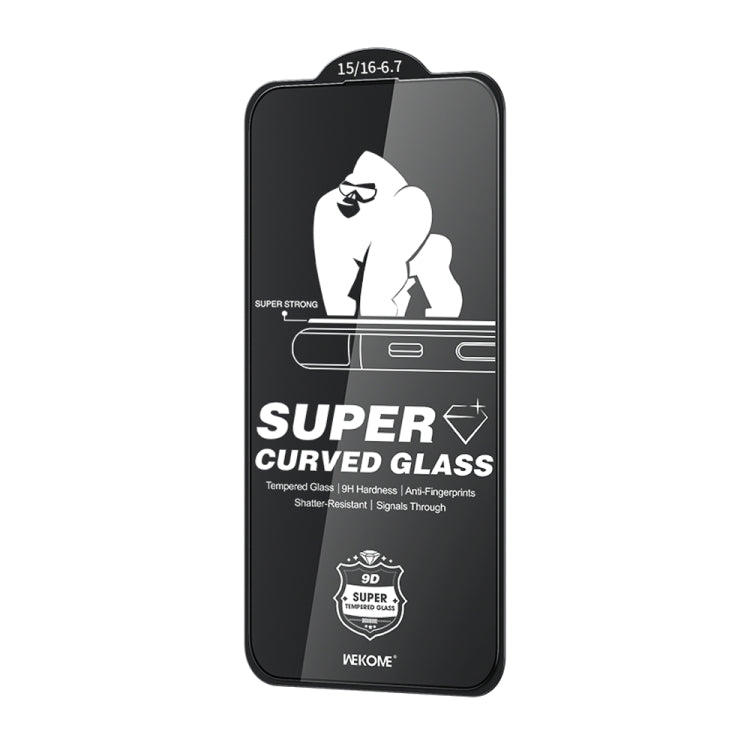 For iPhone 16 Plus / 15 Plus WK WTP-091 King Kong 6D Curved HD Tempered Glass Film by WK