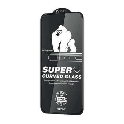For iPhone 16 Plus / 15 Plus WK WTP-091 King Kong 6D Curved HD Tempered Glass Film by WK