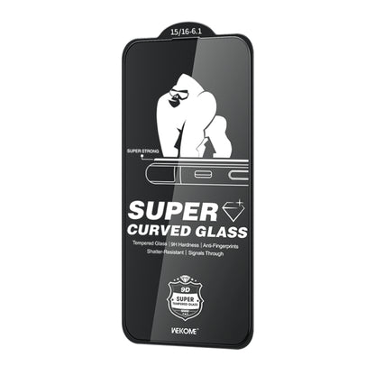 For iPhone 16 / 15 WK WTP-091 King Kong 6D Curved HD Tempered Glass Film by WK