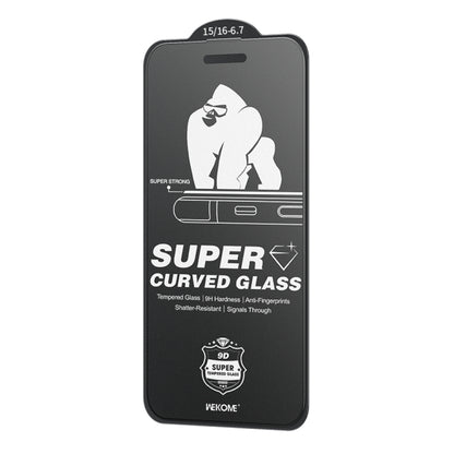 For iPhone 16 Plus / 15 Plus WK WTP-094 King Kong 6D Curved Frosted Tempered Glass Film by WK