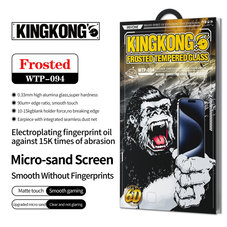 For iPhone 16 Plus / 15 Plus WK WTP-094 King Kong 6D Curved Frosted Tempered Glass Film by WK