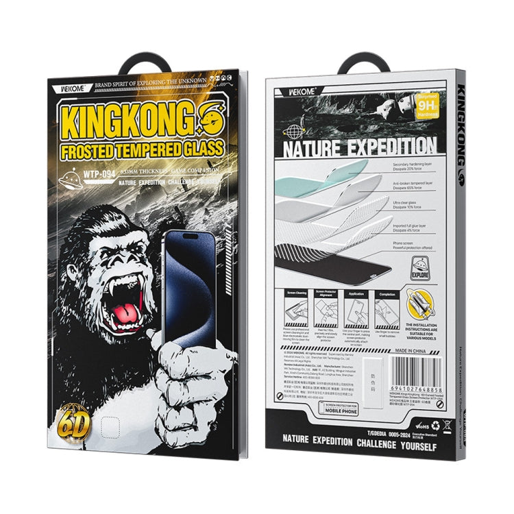 For iPhone 16 Plus / 15 Plus WK WTP-094 King Kong 6D Curved Frosted Tempered Glass Film by WK