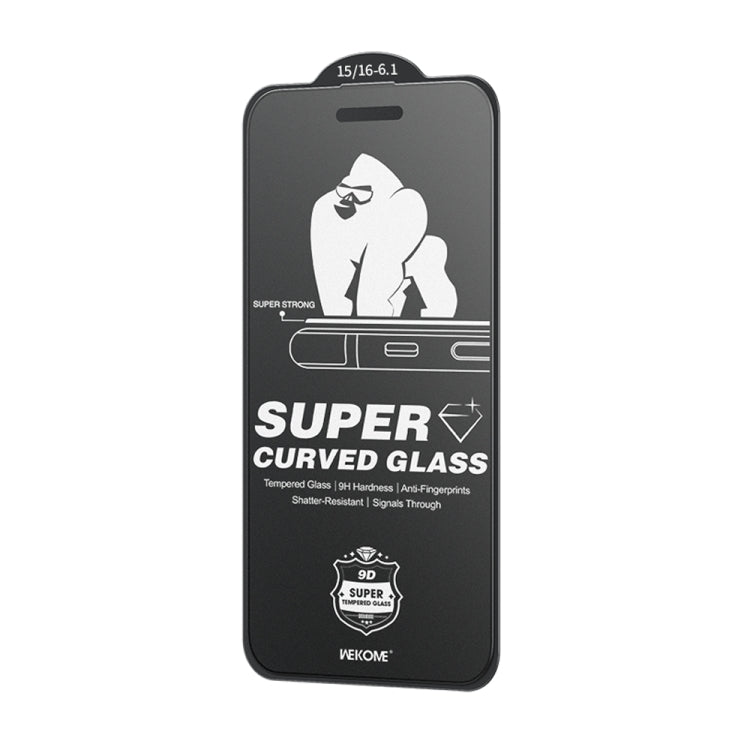 For iPhone 16 / 15 WK WTP-094 King Kong 6D Curved Frosted Tempered Glass Film by WK