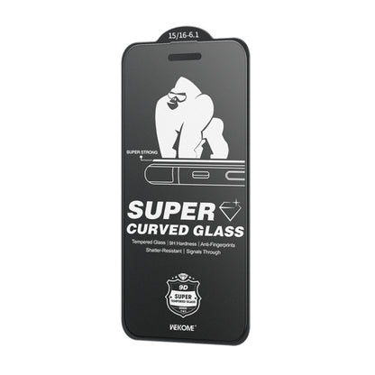 For iPhone 16 / 15 WK WTP-094 King Kong 6D Curved Frosted Tempered Glass Film by WK