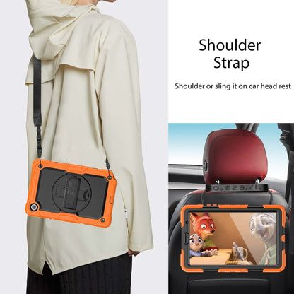 For Samsung Galaxy Tab A7 Lite T220 Silicone Hybrid PC Tablet Case with Shoulder Strap(Orange) by bashfashion