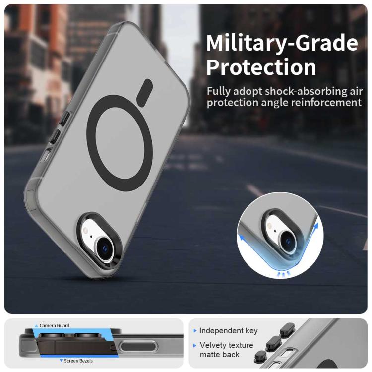 For iPhone 16e Candy Magsafe PC Hybrid TPU Phone Case(Black) by bashfashion