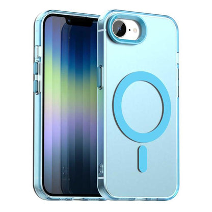 For iPhone 16e Candy Magsafe PC Hybrid TPU Phone Case(Blue) by bashfashion