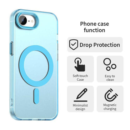 For iPhone 16e Candy Magsafe PC Hybrid TPU Phone Case(Blue) by bashfashion