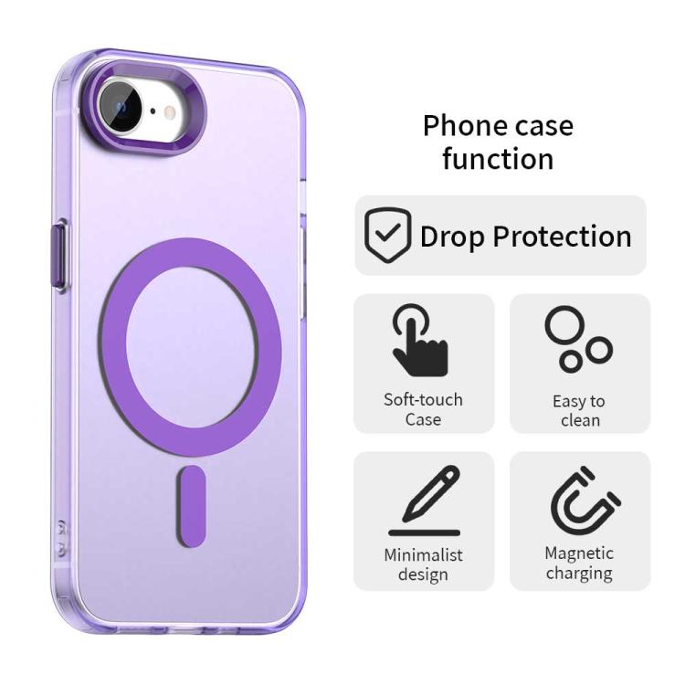 For iPhone 16e Candy Magsafe PC Hybrid TPU Phone Case(Purple) by bashfashion