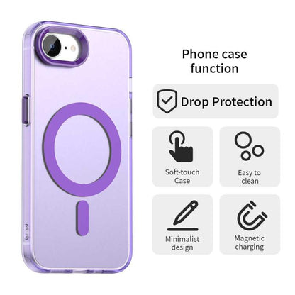 For iPhone 16e Candy Magsafe PC Hybrid TPU Phone Case(Purple) by bashfashion
