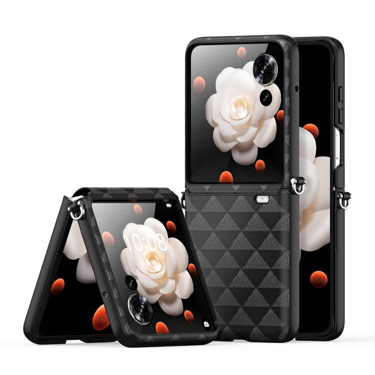 For Honor Magic V Flip DUX DUCIS Fitt Series TPU + PU Texture Full Cover Phone Case(Black) by DUX DUCIS