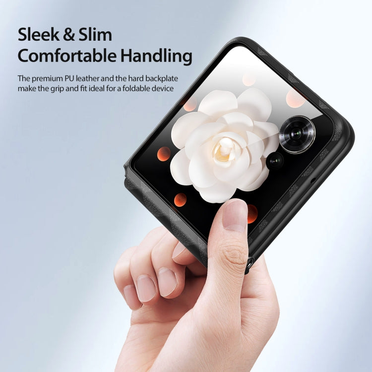 For Honor Magic V Flip DUX DUCIS Fitt Series TPU + PU Texture Full Cover Phone Case(Black) by DUX DUCIS