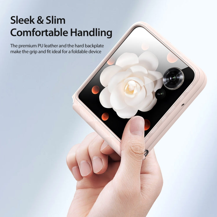 For Honor Magic V Flip DUX DUCIS Fitt Series TPU + PU Texture Full Cover Phone Case(Pink) by DUX DUCIS