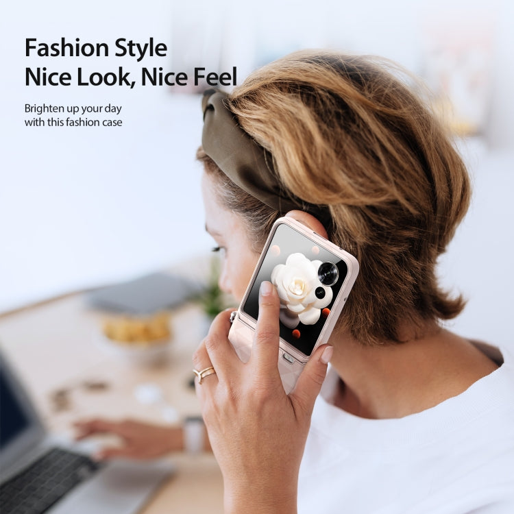 For Honor Magic V Flip DUX DUCIS Fitt Series TPU + PU Texture Full Cover Phone Case(Pink) by DUX DUCIS