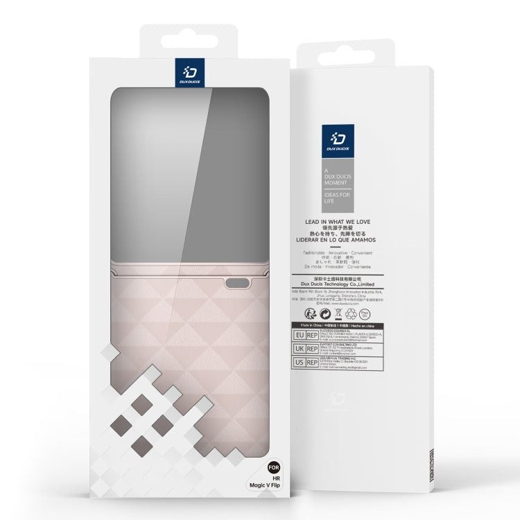 For Honor Magic V Flip DUX DUCIS Fitt Series TPU + PU Texture Full Cover Phone Case(Pink) by DUX DUCIS
