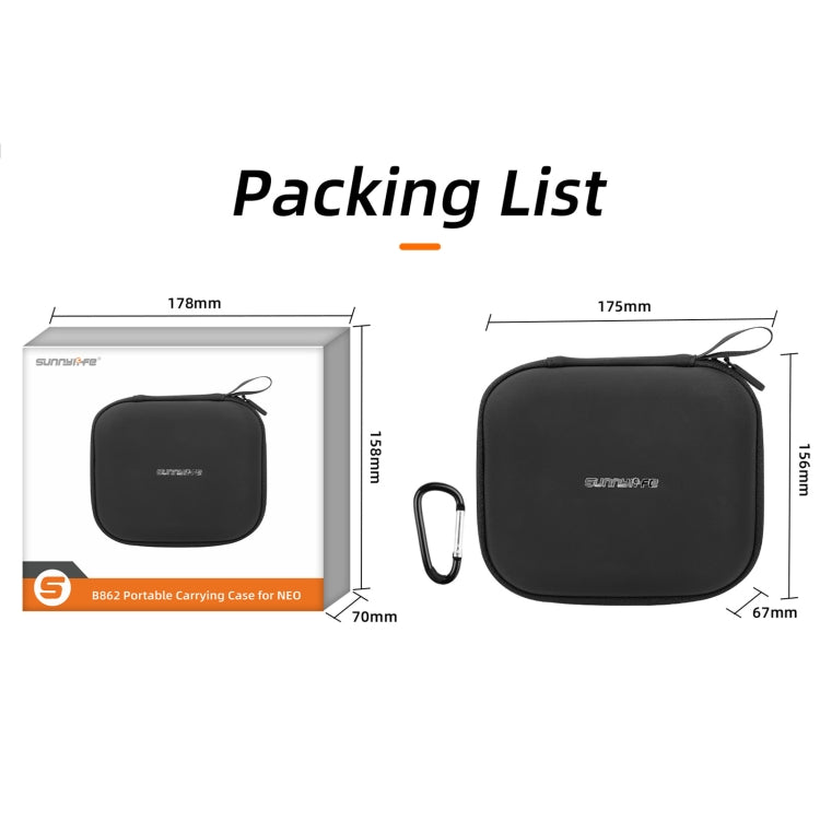 For DJI Neo Sunnylife Body Storage Case Box Suitcase(Orange) by Sunnylife