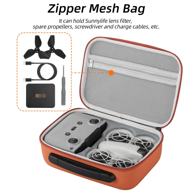 For DJI Neo Sunnylife Drone Batteries Kit Storage Case Box Suitcase(Orange) by Sunnylife