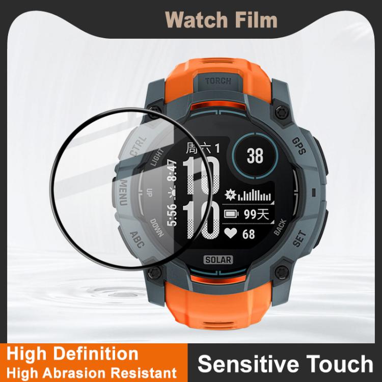 For Garmin Instinct 3 Solar 45mm imak Plexiglass HD Watch Protective Film by imak