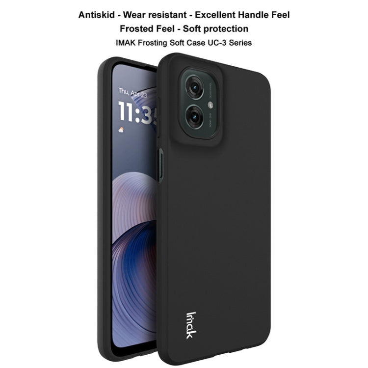 For Motorola Moto G55 5G IMAK UC-3 Series Shockproof Frosted TPU Phone Case(Black) by imak