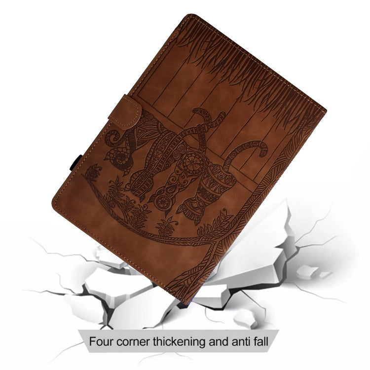 For iPad 10.2 2021 / 2020 / 10.5 2019 Cats Embossed Leather Smart Tablet Case(Brown) by bashfashion