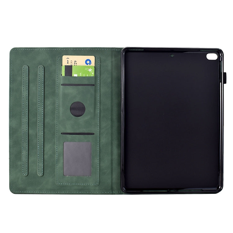 For iPad mini 5 / 4 / 3 / 2 / 1 Cats Embossed Leather Smart Tablet Case(Green) by bashfashion