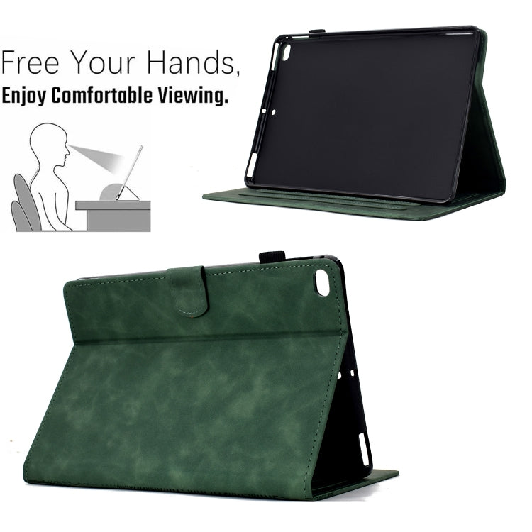 For iPad mini 5 / 4 / 3 / 2 / 1 Cats Embossed Leather Smart Tablet Case(Green) by bashfashion