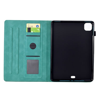 For iPad Air 11 2025 / 2024 Cats Embossed Leather Smart Tablet Case(Light Blue) by bashfashion