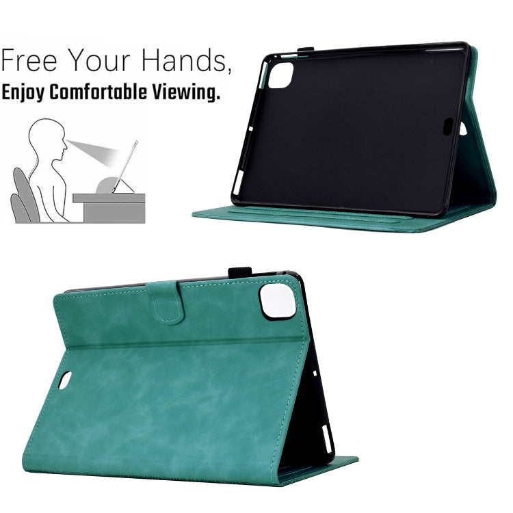 For iPad Air 11 2025 / 2024 Cats Embossed Leather Smart Tablet Case(Light Blue) by bashfashion