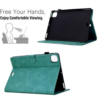 For iPad Air 11 2025 / 2024 Cats Embossed Leather Smart Tablet Case(Light Blue) by bashfashion